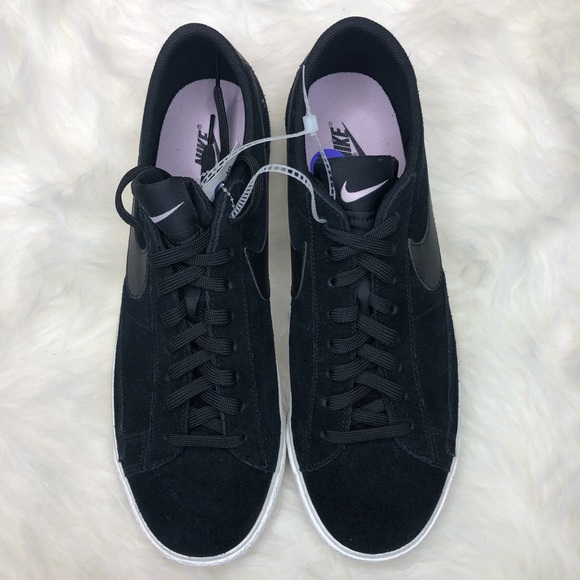 Nike Blazer Low Black Suede Sail Shoes 371760-024 - Picture 2 of 6